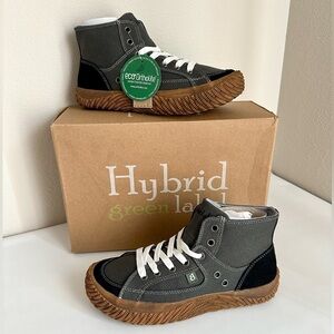 New HYBRID GREEN LABEL Label High-top Sneakers Faded Black Mens Size 7M